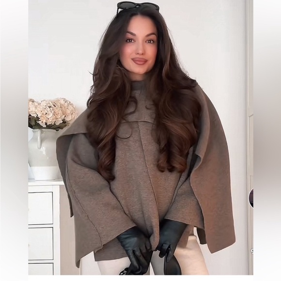 ZARA SHORT CAPE COAT - Picture 3 of 16